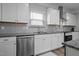 Stainless steel appliances and white cabinets in well-lit kitchen at 3909 Mendenhall Dr, Zebulon, NC 27597