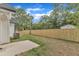 A spacious backyard featuring grass, a privacy fence, and concrete at 405 N Raiford St, Selma, NC 27576