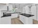 New kitchen featuring white cabinets, stainless appliances, island, and black countertop at 405 N Raiford St, Selma, NC 27576