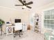 Office space featuring a modern desk, storage, and shelving at 4266 Aviemore Run, Burlington, NC 27215
