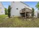 View of the backyard and raised deck at 4621 Youngsbury Ct, Raleigh, NC 27604