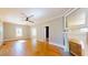 Inviting living room with hardwood floors, fireplace, and ample natural light at 504 Hillcrest Ave, Burlington, NC 27215