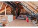 Unfinished attic area showcasing wood framing, ductwork, and potential for storage or expansion at 5410 Highcroft Dr, Cary, NC 27519