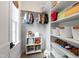 Well-organized closet with shelves, hanging rack, and natural light from the window at 729 Mills St, Raleigh, NC 27608