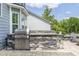 Stone outdoor grill with stainless steel appliances, perfect for outdoor entertaining at 805 Narrative Ln, Durham, NC 27703