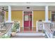 Close up of entryway with red door at 813 Burch Ave, Durham, NC 27701