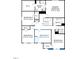 Detailed floor plan showing the layout of the second story including bedrooms, bathrooms, and laundry room at 86 Oak Meadow Ln, Angier, NC 27501