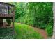 Serene backyard with lush greenery and natural privacy at 102 Lions Mouth Ct, Cary, NC 27518
