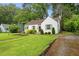 Well-maintained front yard featuring lush green grass and charming landscaping with mature shrubs at 109 Davidson Ave, Durham, NC 27704