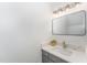 Clean bathroom with a modern mirror, vanity, and sleek faucet complemented by minimalist decor at 113 Spring Cove Dr, Cary, NC 27511
