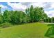 Spacious backyard with lush greenery, surrounded by forest and a fence at 2036 Amy Grace Ct, Fuquay Varina, NC 27526