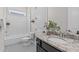 Bathroom featuring a vanity, bathtub, and patterned tile floor at 2036 Amy Grace Ct, Fuquay Varina, NC 27526