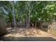 Wood-fenced backyard offering privacy surrounded by towering trees, providing a serene outdoor living space at 225 Virens Drive, Cary, NC 27511