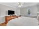 Main bedroom has a large TV and windows for natural light at 2721 Dahlgreen Rd, Raleigh, NC 27615