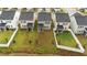 Birds eye view of the homes showing fenced in yards and screened in patios at 380 Garden Vine Trl, Raleigh, NC 27610