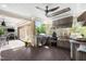 Spacious outdoor kitchen with modern appliances, ample counter space, and tiled floors at 3829 Westbury Lake Dr, Raleigh, NC 27603