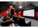 A home theater features tiered seating, a projector, and a large screen at 3829 Westbury Lake Dr, Raleigh, NC 27603