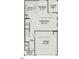 First floor floor plan including the kitchen, Gathering room, garage, and covered porch at 51 Commons Cir, Clayton, NC 27520