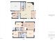 The combined first and second floor plans showing the layout of the house at 524 Rowanwood Way, Apex, NC 27523