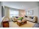 Cozy living room with neutral decor, a large window, and modern furnishings at 7407 Michelle Rd, Rocky Mount, NC 27803