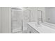 Modern bathroom features a glass-enclosed shower, sleek vanity, and ample space at 7416 Michelle Rd, Rocky Mount, NC 27803