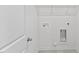 Laundry room with a utility sink and hookups ready for washer and dryer installation at 7416 Michelle Rd, Rocky Mount, NC 27803