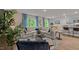 Spacious living room with large windows, comfortable seating, and an adjacent dining area at 7475 Michelle Rd, Rocky Mount, NC 27803
