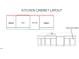 Kitchen layout diagram displays cabinet and appliance placement for optimal kitchen organization at 751 Parc Townes Dr # 32, Wendell, NC 27591