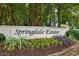 Springdale Estates brick sign with flowers at 8509 Oneal Rd, Raleigh, NC 27613