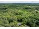 A scenic aerial view showcasing mature trees surrounding a home with a driveway and patio at 104 Deer Park Ln, Cary, NC 27518