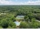 Aerial shot of the community's pool and tennis courts, enveloped in lush greenery at 104 Deer Park Ln, Cary, NC 27518