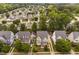 Aerial view of neighborhood featuring well-maintained homes and landscaped yards at 128 Low Country Ct, Morrisville, NC 27560