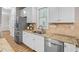Bright kitchen features stainless appliances, granite countertops and white cabinetry at 128 Low Country Ct, Morrisville, NC 27560