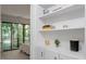 Bedroom with shelves and cabinets overlooks peaceful bamboo forest at 130 E Longview St # Apt S, Chapel Hill, NC 27516