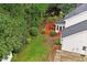Inviting backyard featuring a spacious deck, lush greenery, perfect for outdoor entertaining and relaxation at 1312 Stonemoor Ct, Raleigh, NC 27606