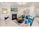 Spacious living room with fireplace, plush furniture, and stylish accents at 148 Sugar Pine Drive, Franklinton, NC 27525