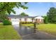 Beautiful single story brick house with lush green lawn, long driveway, and attached garage at 1517 Hodges Chapel Rd, Benson, NC 27504