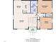 Detailed floor plan of the main floor, showcasing layout of living areas, bedrooms, and bathrooms at 309 Penn Oak Cir, Raleigh, NC 27615