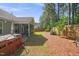 Backyard features a hot tub, screened porch, and privacy fence, creating a private oasis for relaxation and entertaining at 320 Trout Valley Rd, Wake Forest, NC 27587