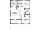 Second story floor plan featuring primary bedroom with bath, bedrooms, laundry, and bath dimensions at 34 Schoolhouse Way, Clayton, NC 27520