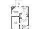 Detailed floor plan showcasing layout of rooms, including kitchen, living room, and garage dimensions at 34 Schoolhouse Way, Clayton, NC 27520