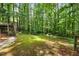 Large, grassy backyard bordered by trees, ideal for outdoor activities and gatherings at 4 Barkridge Ct, Durham, NC 27713