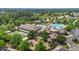Overhead shot of community amenities including pool, clubhouse, playground, and tennis court at 4003 Jockey Club Cir, Cary, NC 27519