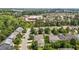 Aerial view of a quiet residential neighborhood with mature trees and well-maintained homes at 4003 Jockey Club Cir, Cary, NC 27519