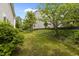 Lush backyard with greenery and trees, creating a serene outdoor space at 4003 Jockey Club Cir, Cary, NC 27519
