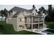 Back exterior view of a two-story home with backyard pool and outdoor seating areas at 404 Shinleaf Pond Trl, Raleigh, NC 27614