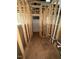 A view of a bathroom in the construction phase, showcasing the plumbing and the framing at 452 Golden Dragonfly St, Wake Forest, NC 27587