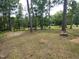 Large backyard surrounded by mature trees at 623 Glenwood Dr, Sanford, NC 27330