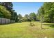 Picture of an expansive backyard with lush green grass and a wooden fence at 6521 Cablewood Dr, Raleigh, NC 27603