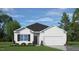 Charming one-story home with a two-car garage, well-manicured lawn, and classic architectural details at 7461 Michelle Rd, Rocky Mount, NC 27803